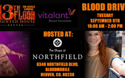 13th Floor Haunted House, Vitalant, and The Shops at Northfield Team Up for Lifesaving 13th Floor Haunted House Blood Drive on September 9